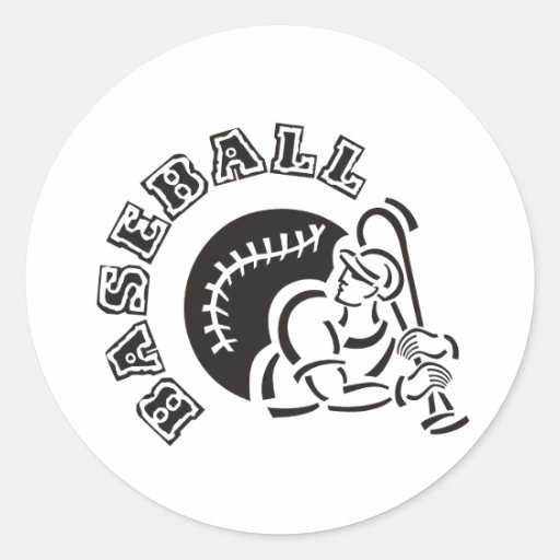 Baseball Round Sticker