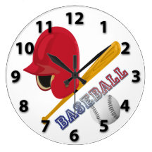 Baseball Round Wall Clock