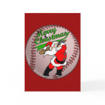 Baseball Santa Christmas 2 Greeting Card