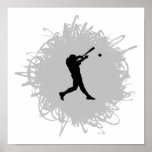 Baseball Scribble Style Poster