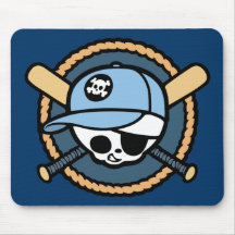 Baseball Skull & Crossbats -boys Mousemat