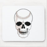 baseball skull head mouse pads