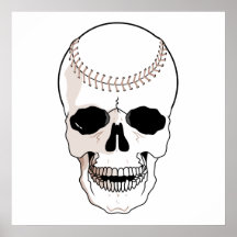 baseball skull head print