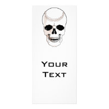 baseball skull head rack card design