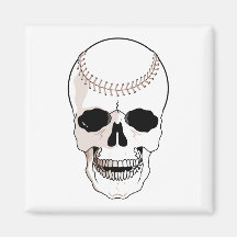 baseball skull head refrigerator magnets