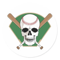 Baseball Skull Stickers