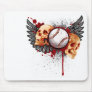 Baseball Skulls with Wings Mousepad