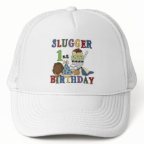 Baseball Slugger 1st Birthday Tshirts and Gifts Trucker Hats