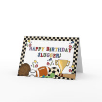 Baseball Slugger Birthday Cards