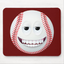 Baseball Smiley Face 2 Mousepads