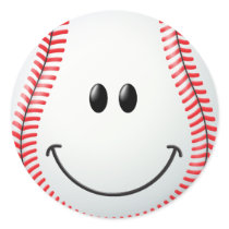 Baseball Smiley Face Sticker