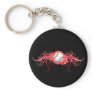 Baseball / Softball Butterfly Flower Pink Keychain