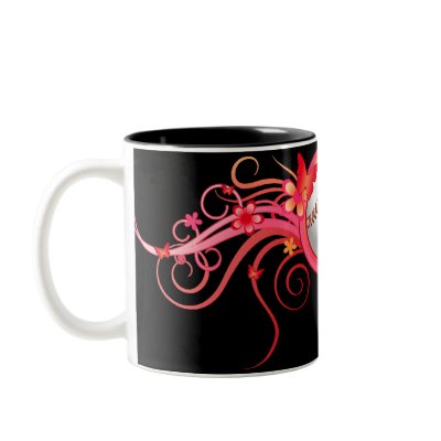 Baseball / Softball Butterfly Flower Pink Mug by MugUSA