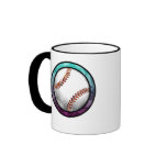 Baseball / Softball Emblem Blue Purple Mug