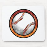 Baseball /Softball Emblem Red Orange Mousepad
