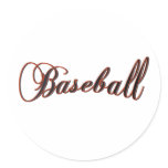 Baseball Round Sticker