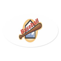 Baseball Oval Stickers