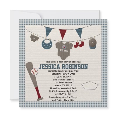 Baseball Themed Baby Shower Invitations by OccasionInvitations