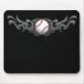 Baseball Tribal Flames Grey Mousepad