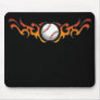 Baseball Tribal Flames Orange Mousepad