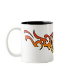 Baseball Tribal Flames Orange Mug