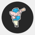 baseball up to bat piggy sticker