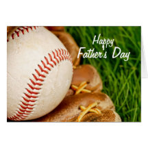 Baseball with Glove Happy Father's Day Cards