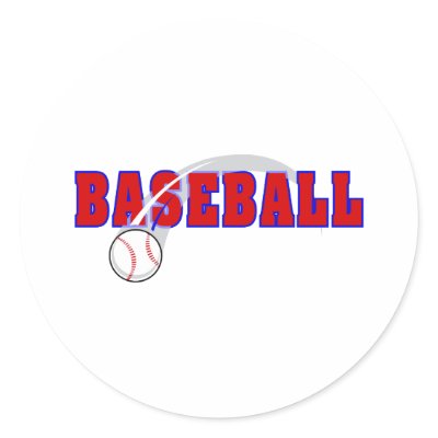 Baseball Word & Ball Logo Round Stickers by justsports