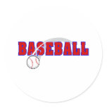Baseball Word & Ball Logo stickers