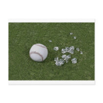 BaseballBrokenGlassOnGrass010212 Postcard