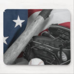 basebasll bwredblue mouse pad