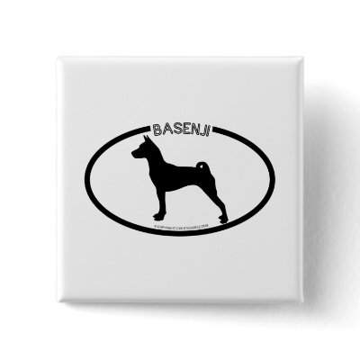 Basengi Silhouette Black Button by dogsilhouettes