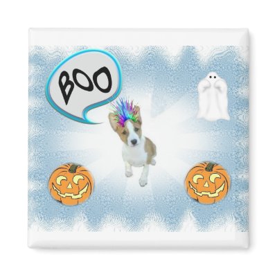 Basenji Halloween BOO Magnet by deesbasenjis