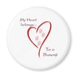 Basenji Heart Belongs Fridge Magnets