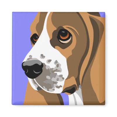 Baset Hound Magnets by waterart