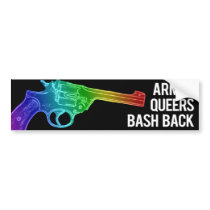Bash Back sticker (rainbow pistol) Bumper Stickers