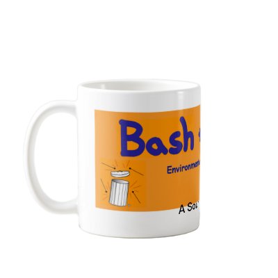 Bash the Trash orange mug by bashthetrash