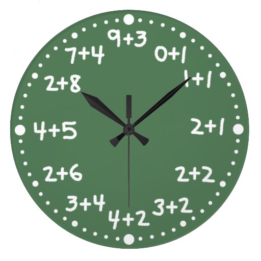 Basic Addition Fun Mathematical Arithmetic Clock Zazzle