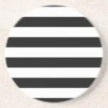 Basic Black and White Stripes Drink Coaster