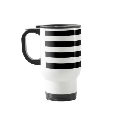Basic Black and White Stripes Mugs by AbbyCastro