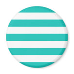 Basic Bluegreen Stripes Pattern Magnet