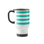 Basic Bluegreen Stripes Pattern Mugs