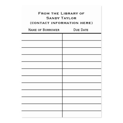 Basic Book Insert Card. by trennea