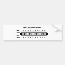 Basic C Major Diatonic Harmonica Bumper Sticker