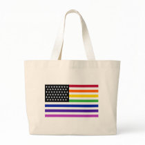 Basic Gay US Flag Crop Tote Bags