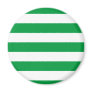 Basic Green and White Stripes Pattern Fridge Magnet