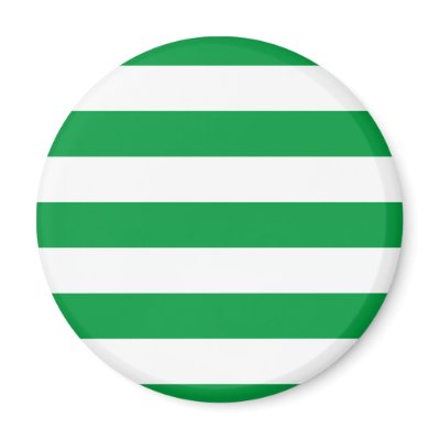 Basic Green and White Stripes Pattern Fridge Magnet by AbbyCastro