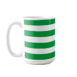 Basic Green and White Stripes Pattern Coffee Mugs