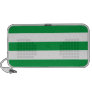 Basic Green and White Stripes Pattern Laptop Speaker