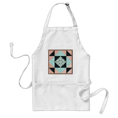 Basic Hourglass in Turquoise and Peach Aprons by GoodOldDays